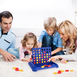 VOAOV Juego de Mesa, Juego Cuatro En Línea para Niños, Juego de Estrategia para Adultos y Niños, Set Juegos de Mesa Clásicos Juegos para Niños A Partir de 5 Años