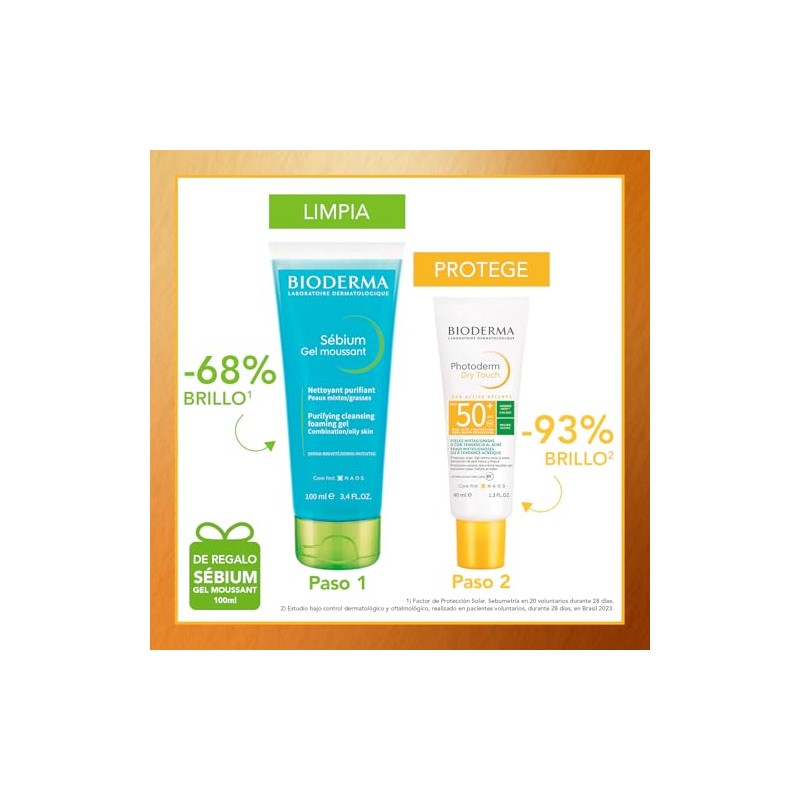 BIODERMA, Pack Protector Solar Piel Mixta Grasa, Photoderm Dry Touch