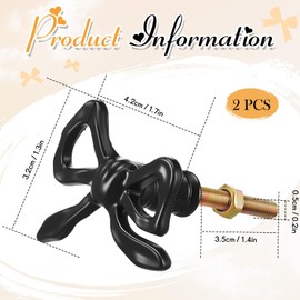 MorningRo 2 Pcs Black Bow Knobs for Dresser,Black Bow Drawer Knobs, Coquette Dresser Handles, Decorative Handles for Home Bedroom Hardware Cabinets Kitchen Glass Door Wardrobe