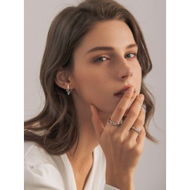 Richsteel Silver Star Hoops Earrings for Women Girls Stainless Steel Hypoallergenic Earings