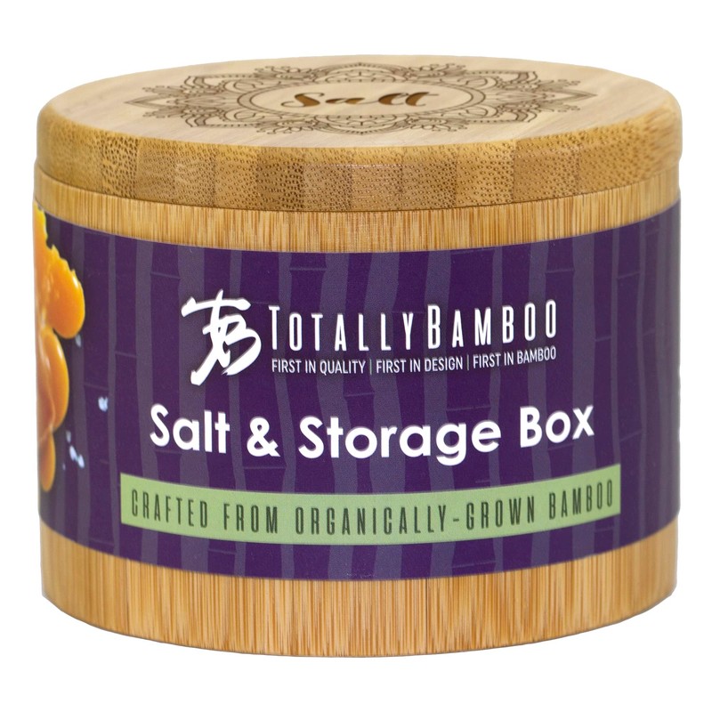 Totally Bamboo Salt Cellar Bamboo Storage Box with Magnetic Swivel
