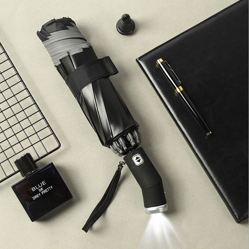 Automatic Inverted Umbrella Reverse Folding Umbrella With Turnable Light Auto