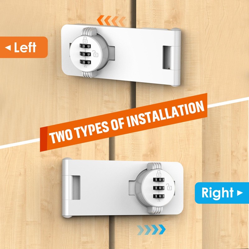 Keyless Cabinet Lock with Combination, Locker Code Lock with 3-Digit