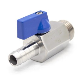 QiiMii Stainless Steel 304 Mini Type Ball Valve BSP Male x Hose Adapter Ball Valve Male Adapter 1/2" x12mm