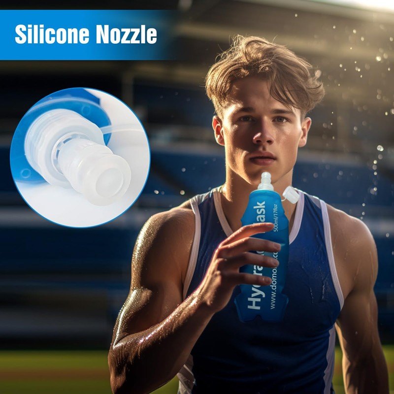 TXSN 250 ml Soft Flask, Hydration Flask Foldable Water Bottle