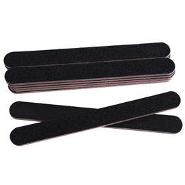 12Pcs Professional Nail Files, 100/180 Grit Double-Sided Nail Files Set for Natural or Acrylic Nails, Fingernails Buffer File for Home Salon (Black)