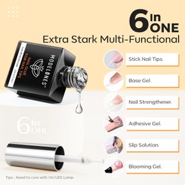 modelones Nail Glue for Artificial Nails, Nail Glue, Nail Glue for Tips, Glue Gel, Press On Nails, UV Nail Glue, Need Curing Under Nail Lamp, DIY at Home Nail Art, 15 ml