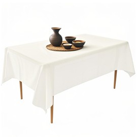 テーブルクロス ベージュ 長方形 撥水 無地 汚れ防止 おしゃれ シンプル テーブルカバー リネン類 耐熱 丸洗い お手入れ簡単 家庭用 ベージュ 137cm x 274cm 10枚入り