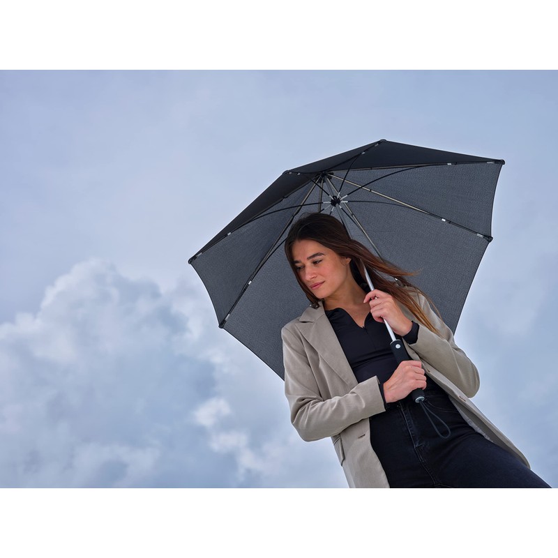 Senz ° Micro Foldable Storm Umbrella Pure Black, Pure Black,