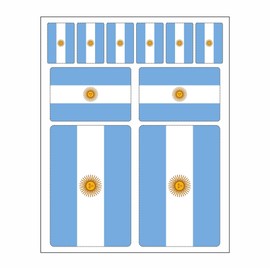 Generisch Set of 10 Flag Stickers Argentina Car Sticker