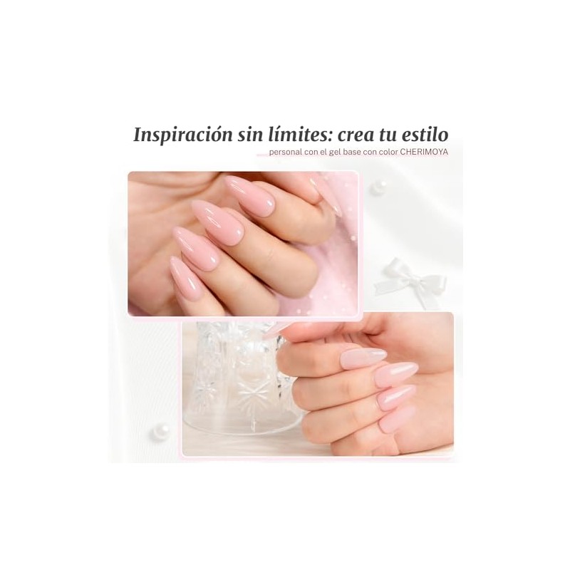 CHERIMOYA Base Coat Permanentes Rubber Color 15ml, Gel Multifuncional 4