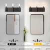 Kalium 3-Light Bathroom Light Fixtures, Matte Black Modern Vanity Lights