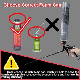 25inches Extended Foam Gun,PTFE-Coated Professional Expanding Foam Gun,Foam Spray Insulation Gun for Insulating and Caulking(Gray)