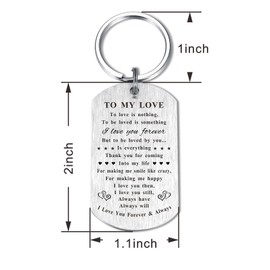 SOUSYOKYO Boyfriend Gifts from Girlfriend, Love Keychain for Him Birthday Anniversary Graduation