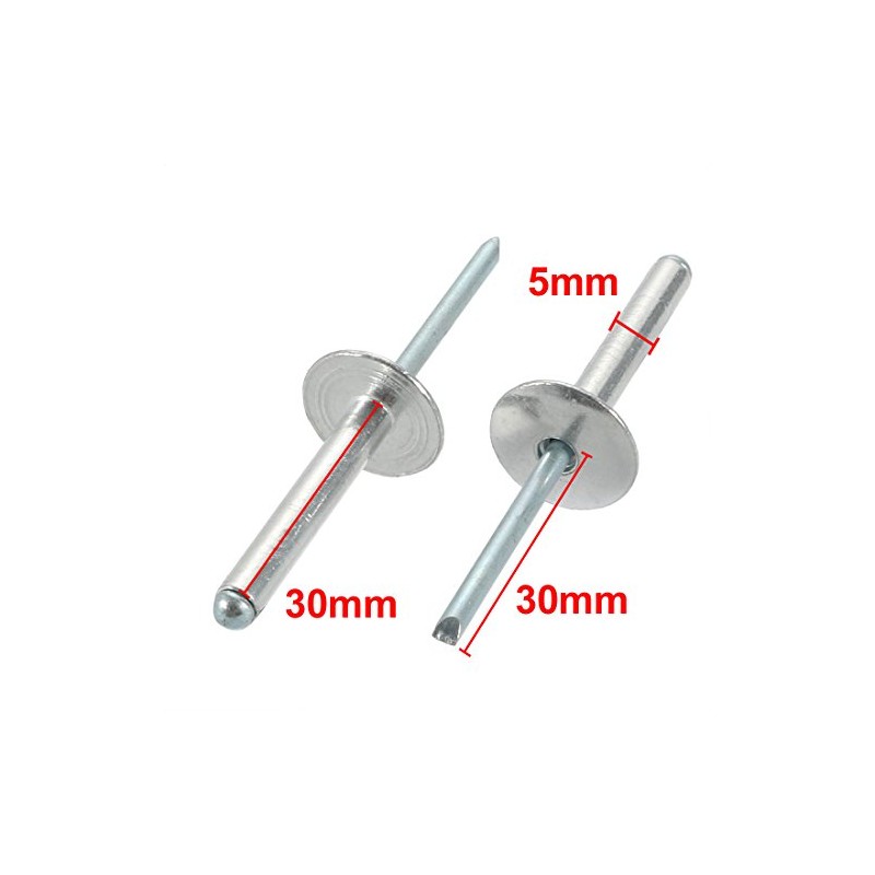 Sourcingmap 40 Pcs 5mm x 30mm Aluminum Open End Large