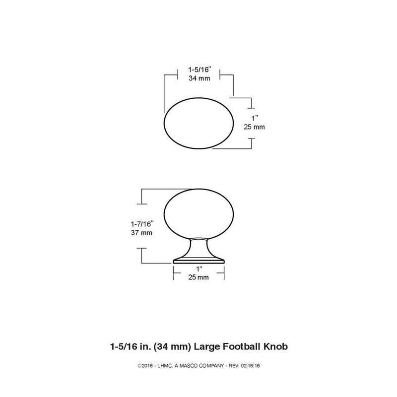 Liberty 69365 1-3/8-Inch Football Kitchen Kitchen Cabinet Hardware Knob, Satin