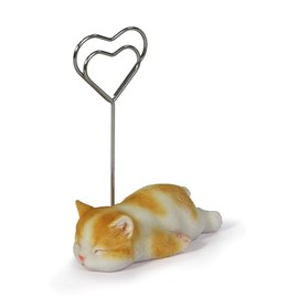 Uvia Brown Tiger White Cat Memo Holder 2.6 x 1.6 x 4.3 inches (6.5 x 4 x 11 cm) Doll Figurine Figurine Figurine Animal Garden Decoration Cat H23215