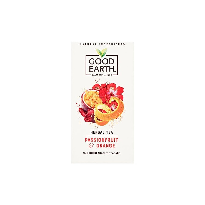Good Earth Herbal Tea Passionfruit & Orange 15 Biodegradable Teabags