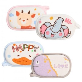 Granvoo Bath Sponge, Pack of 4 Baby Bath Sponge, Cute Cartoon Pattern, Cartoon Child Sponge, Soft Sponge Shower for Children, Toddlers, Newborns, Adults