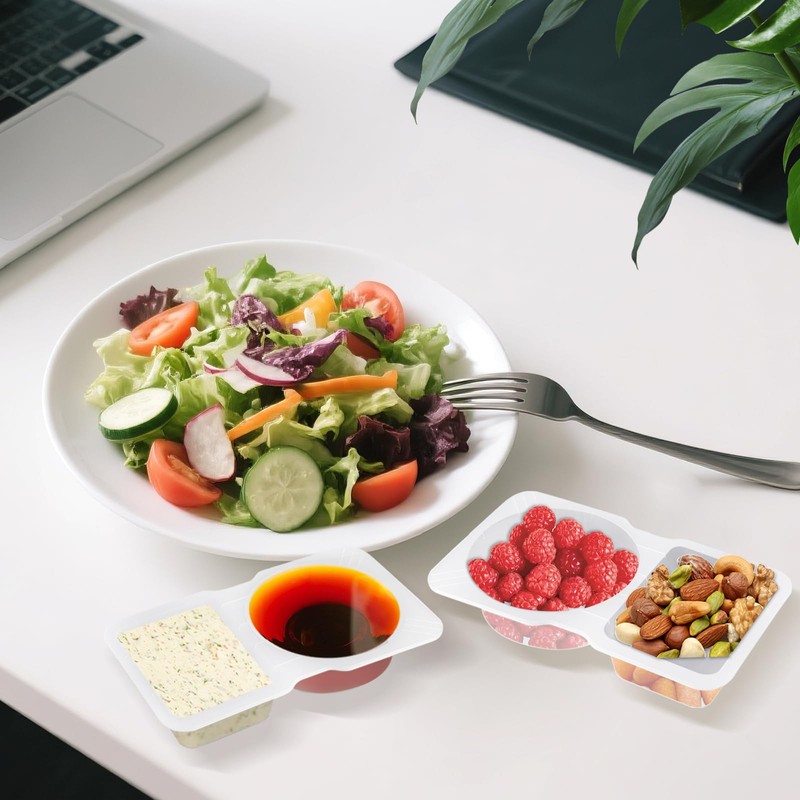 Snack Containers, Bifyngo 20 Pcs Double Compartment Condiment Container with