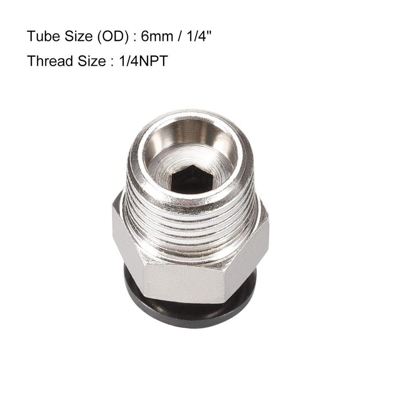 sourcing map Straight Pneumatic Push to Quick Connect Fittings 1/4NPT