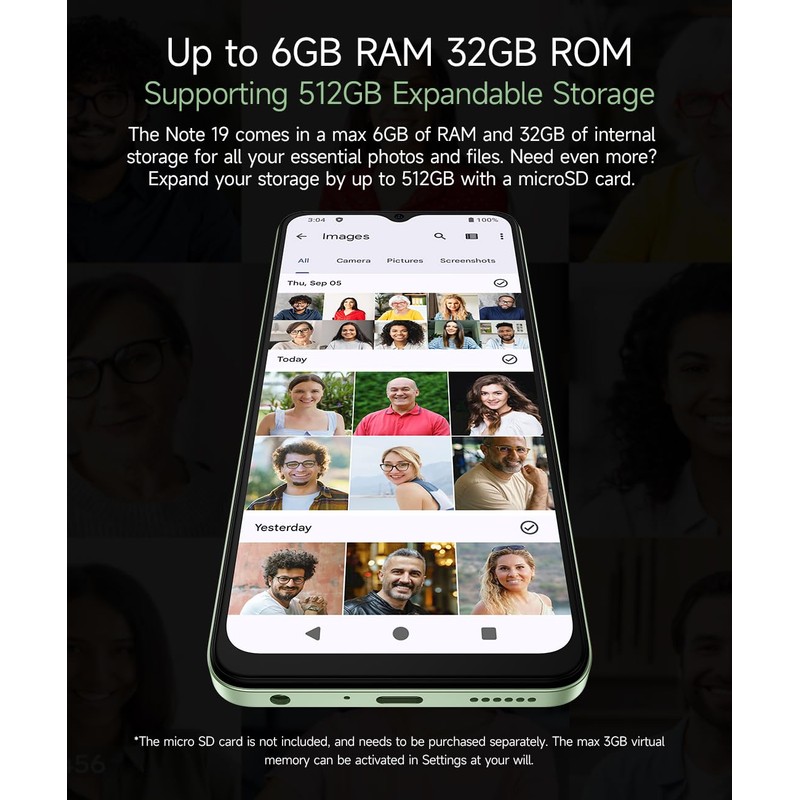 Ulefone Android 14 4G Smartphone without Contract Note 19, 3