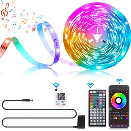 Ledagic Led Lights for Bedroom 60ft 540Leds Music Sync Color Changing Led Strip Lights with 60 Key Remote and App Control RGB Led Light Strip for Home Party Room Decoration