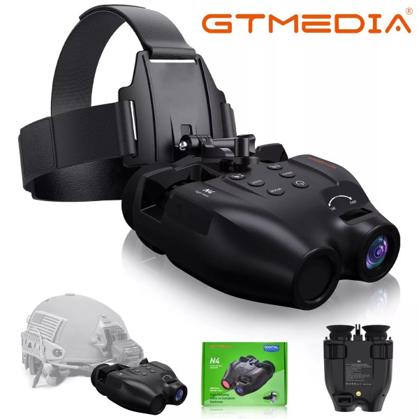 GTMEDIA Night Vision Goggles Binoculars Digital IR Head Mounted Rechargeable