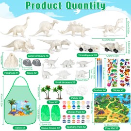 DONGQI Dinosaur Painting Set, Craft Set, Children's Dinosaur Gifts Toy 3 4 5 6 7 8 Years, Drawing Toy with Dinosaur Set, Creativity Gifts for Boys and Girls