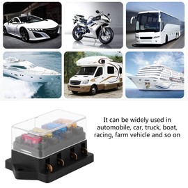 Fuse Holder Dustproof Fuse Block Black 1-40A Medium Blade for Car Truck Boat Racing