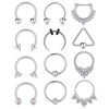 Zolure 16G Septum Piercing 8 mm Horseshoe Piercing Nose Piercing