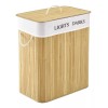 Makom Home Cesto Para Ropa Sucia De Bambu Con Division