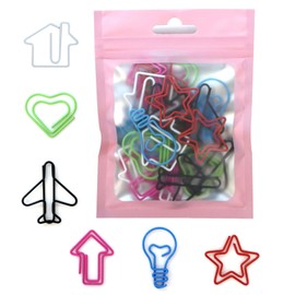 Refoiner Zeme Clips, Stylish, Paper Clips, Cute Color Clips, Multipurpose, Document Organizer, Invitations, Sticky Notes, Letters, Notepads, Stationery, Office Supplies, Various Colors, Metal, Set of