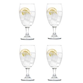 Cristar Lexington Glass Water Goblets Set Of 4, 16.5oz Dishwasher Safe Drinking Goblets For Iced Tea, Sangria, Lead-Free Stemmed Water Glasses, Made in Colombia.