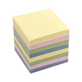 D.RECT Note Block 85x85x80mm Notepad Replacement Paper for Note Box, 750 Sheets Pastel Colours - Cube Note Box, Non Sticky Notes, Small Writing Paper - Memo Block for School Office Home