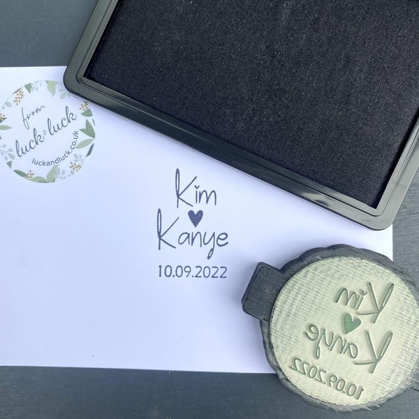 Custom Wedding Rubber Stamp Names and Dates, Wedding Stationary, Save