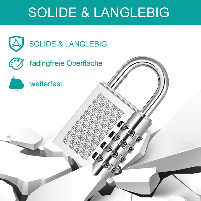ZHEGE Combination Lock Padlock with Combination Code 4 Digit, Spin