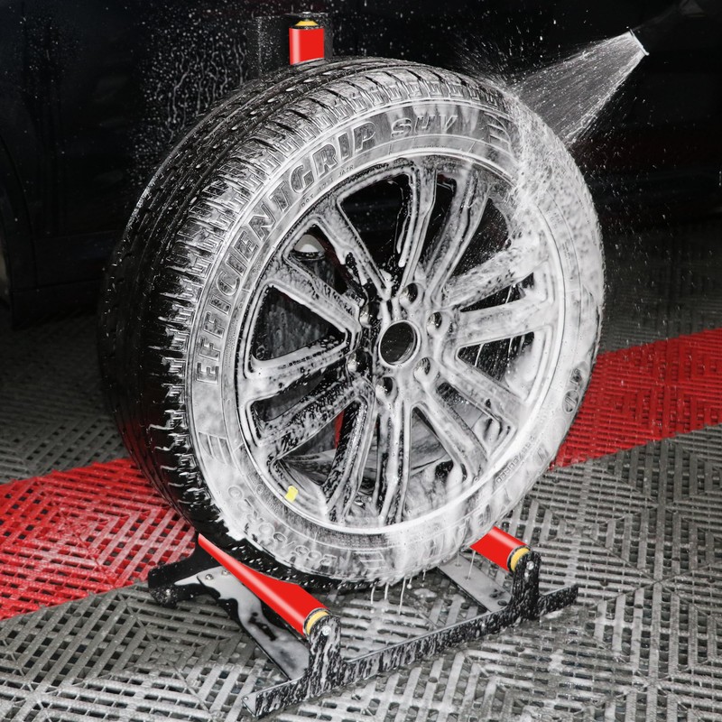 ALL4DETAIL 360° Rolling Wheel Detailing Stand, Heavy Duty Wheel Cleaning