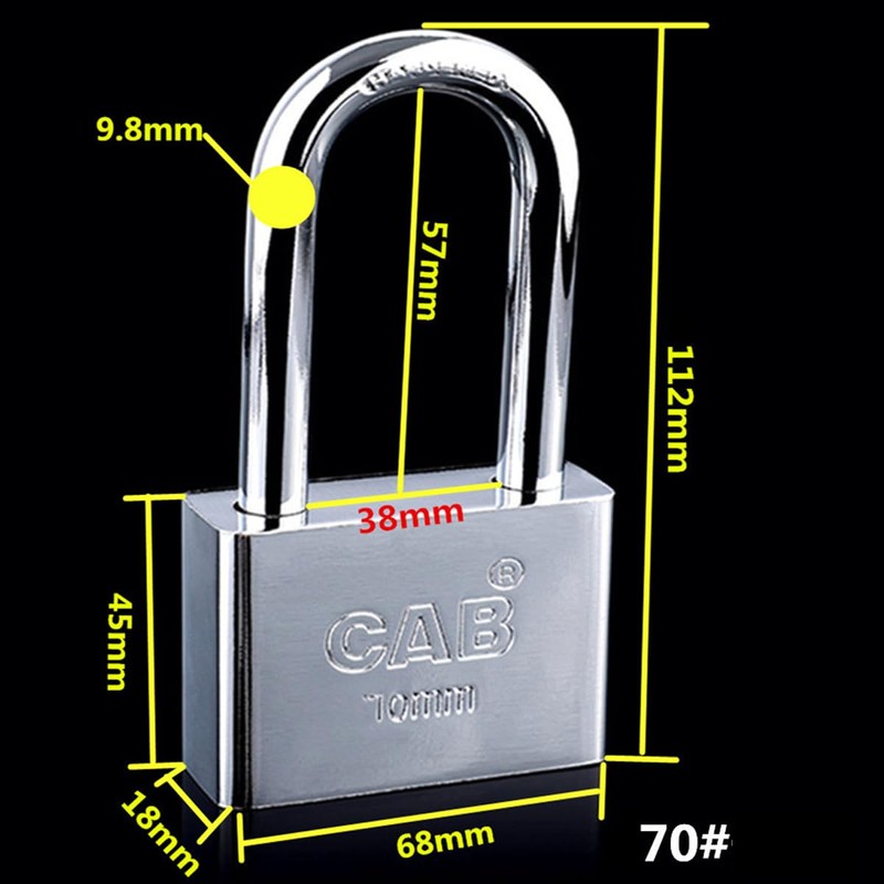 Heavy Duty Security Padlock with 4 Keys,9.8mm Thick Long Shackle