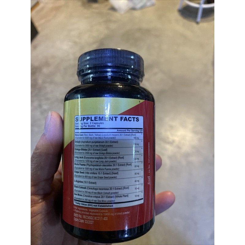 Cadane Organic Cadane Supplement Maca Shilajit Ginkgo Biloba Long Jack