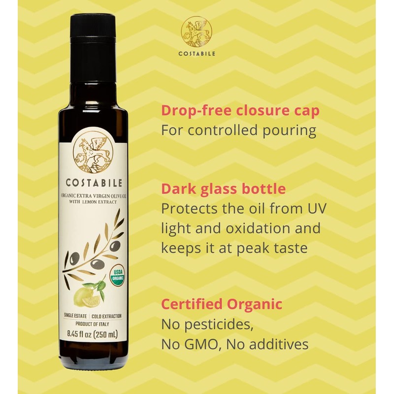 Costabile Lemon Flavored & Medium Intensity Organic Extra Virgin Olive