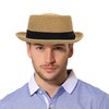 Classic Pork Pie Straw Sun Hat for Women and Men,