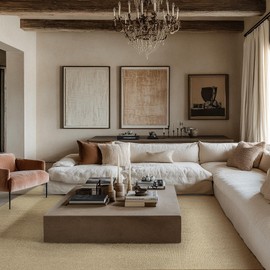 NICETOWN 8'x10' Rugs for Living Room Faux Jute Area Rug Non-Slip Washable Thin Modern Rugs for Bedroom Large Farmhouse Floor Accent Carpet for Dining Room Kitchen Entryway, Natural