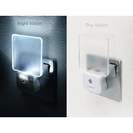LED Plug in Walls with Dusk to Dawn Photocell Auto Sensor Night Lighting for Hallways, Bedrooms, Landings, Children’s Room, Nursery, Kitchen, Acrylic, 0.6 (Pack of 1 - LED Night Light)