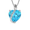YL Women's Necklace 925 Sterling Silver "I Love You" Pendant 12 Birthstone Cubic Zirconia Necklace Jewellery Gifts for Mother Girlfriend Women, Silver, Aquamarine