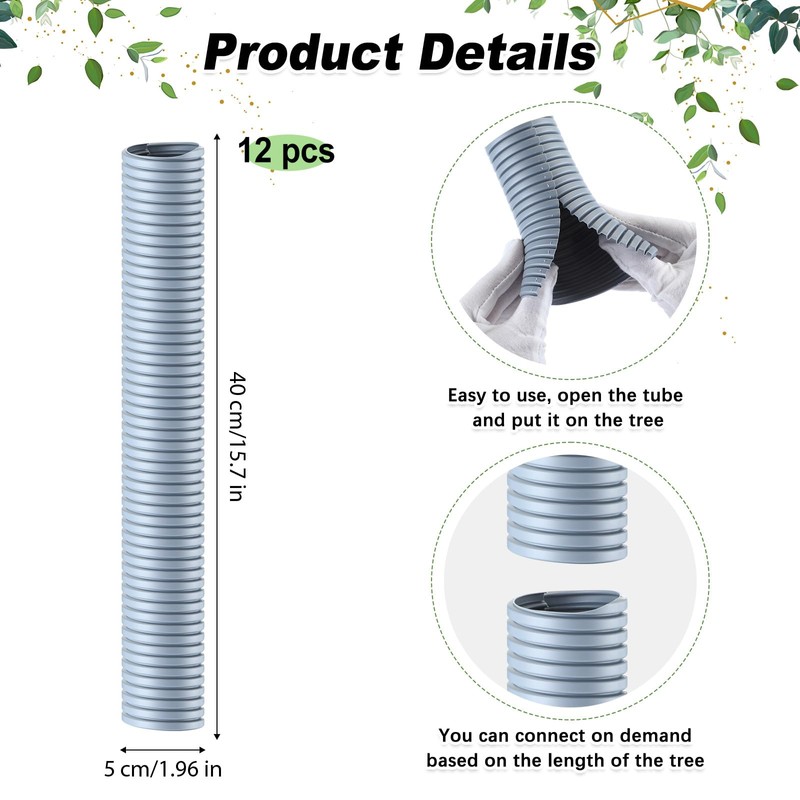 Nuenen 12 Pcs Corrugated Tree Guards, Long 15.75 Inch Diameter
