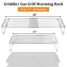 Utheer Warming Rack for Blackstone 17 & 22" Griddle, Adjustable Griddle Accessories Cooling Warming Rack for Blackstone Weber Camp Chef Pit BOSS Cuisinart More Tabletop Flat top 17-26 Inch Gas Grills