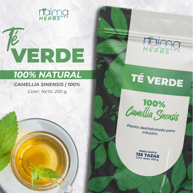 Té Verde- 250gr de té 100% Natural, Tisana Organica