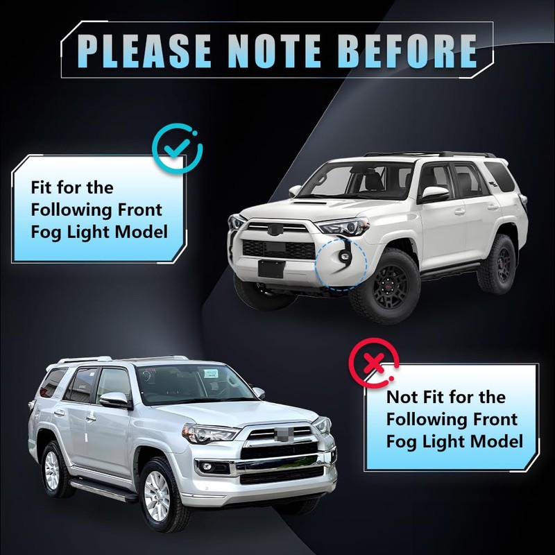 VANKUB 2 PCS Front Fog Light Decals for 2014-2024 Toyota