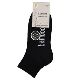 6x Mens Bamboo Socks Ankle Low Cut Soft Cushion Odor Sweat Resistant Work Sport, Black, 11-14